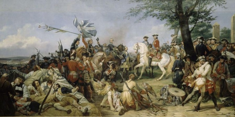The Battle of Fontenoy, with Maurice de Saxe, May 11th, 1745, part of the War of the Austrian Succession (1740-1748), by Horace Vernet (1789-1863)   painted in 1828, Location TBD.